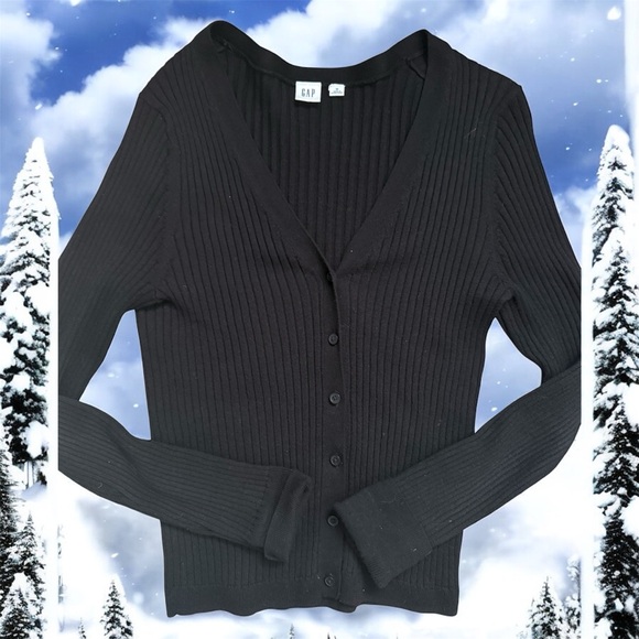 GAP size M Women's Black Ribbed Sweater - Picture 2 of 5